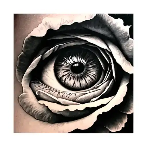 eye rose 444 tattoo design idea