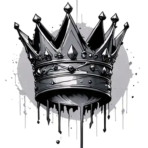 broken crown tattoo design idea