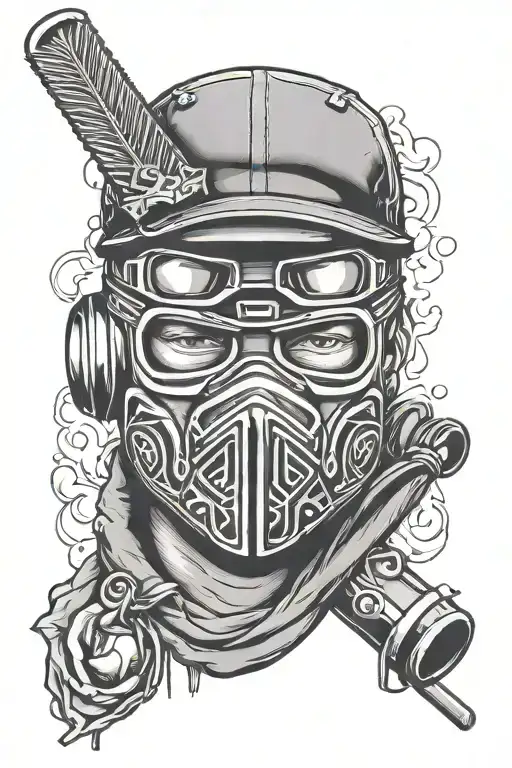 Gangster my ski mask tattoo design idea