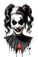 Harley quinn smiling why so serious hahahahahah joker tattoo design idea