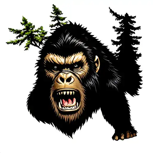 bigfoot tattoo design idea