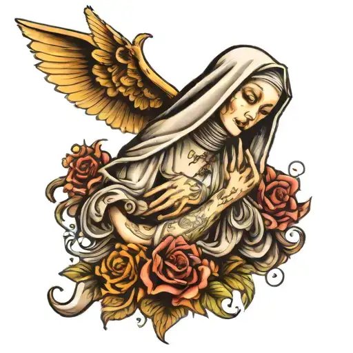 a slutty nun  tattoo design idea