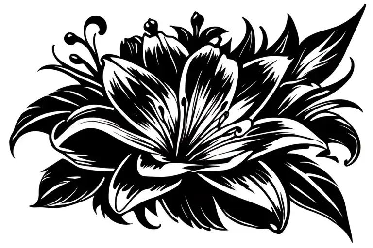 Lily flower tattoo design idea