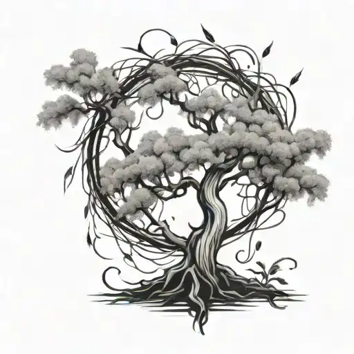 Willow tree grace hope love friendships ashes symbolizing rebirth tattoo design idea