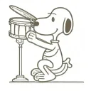 Snoopy playing drums tattoo design idea