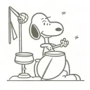 Snoopy playing drums tattoo design idea