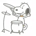 Snoopy playing drums tattoo design idea