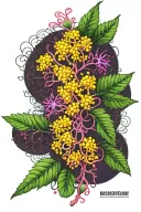 Psychedelic mimosa hostilis dmt molecule forming tattoo design idea