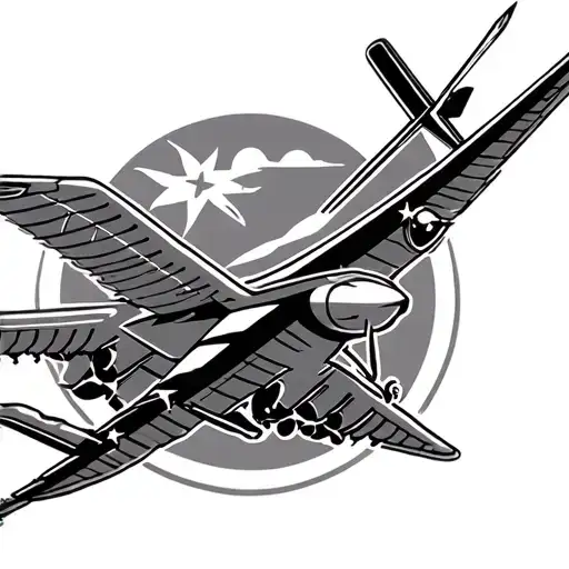 Puerto rican aviation tribal theme sleeve tattoo design idea