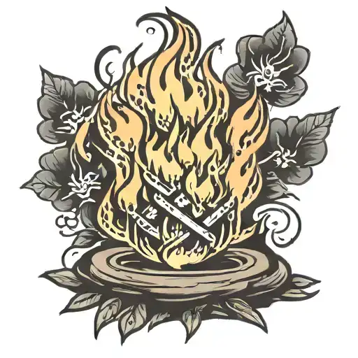 bonfire tattoo design idea