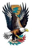 flying eagle soaring tattoo design idea