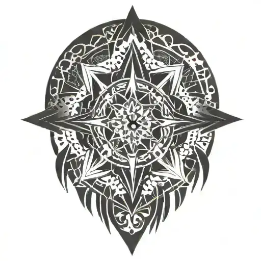 constellation of stars mandala tattoo design idea