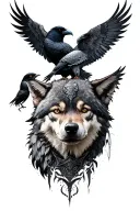 Ares+(dog+vultures),Mars+(wolves+woodpecker) and Odin+( valkyries+ravens) tattoo design idea