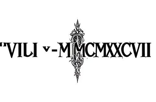 "VIII-V-MCMXCVIII" tattoo design idea