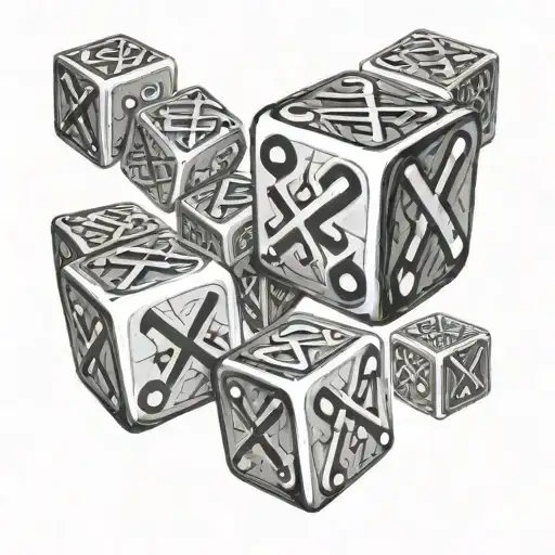 2004 Roman numerals on dice tattoo design idea