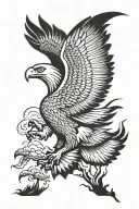 eagle flying over a child tattoo design idea