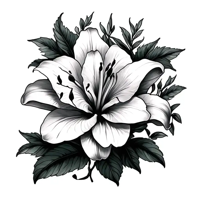 lilly flower pedal tattoo design idea