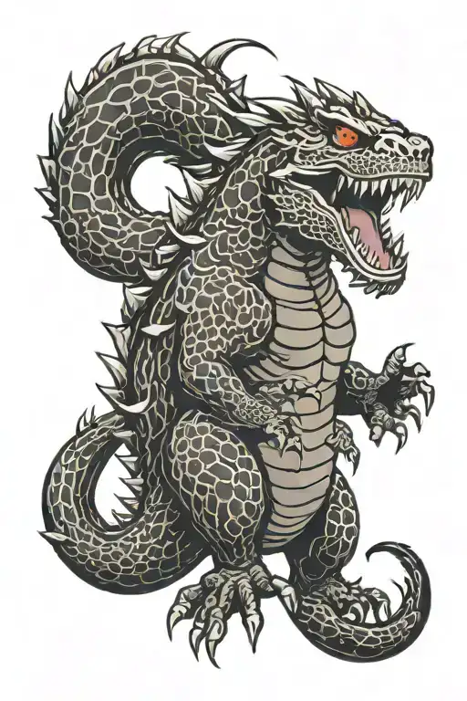 Godzilla tattoo design idea