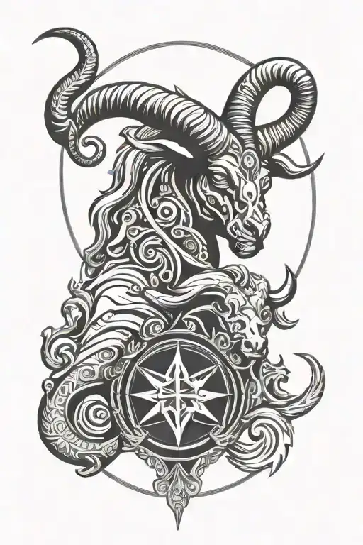 taurus capricorn zodiac symbol incorporated tattoo design idea