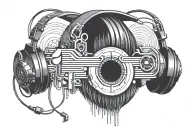 headphone with waveform incorporated within tattoo design idea