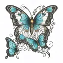papillon et étoile  tattoo design idea