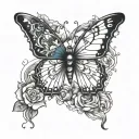 papillon et étoile  tattoo design idea