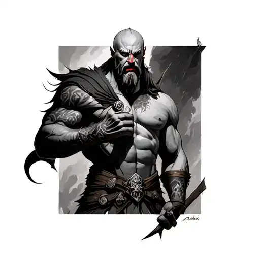 Kratos tattoo design idea