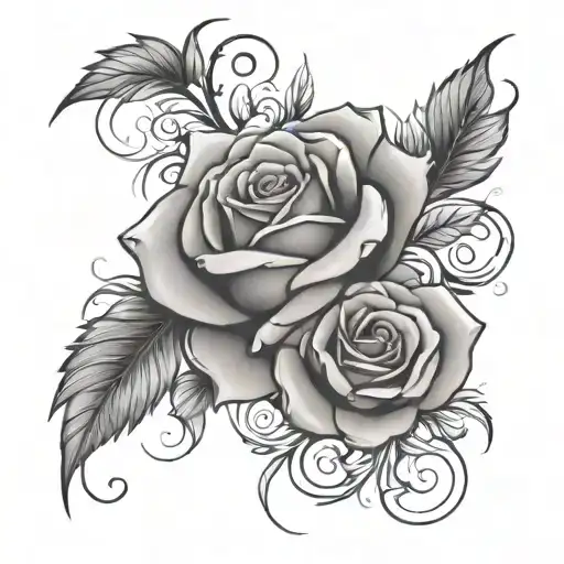 alexandra with roses intertwined within tattoo design idea