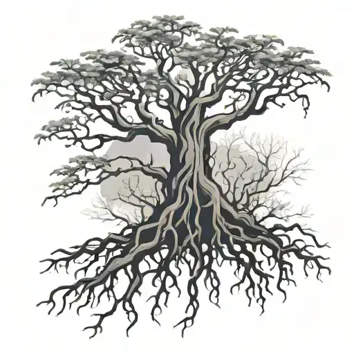 poison tree roots and branches tattoo design idea