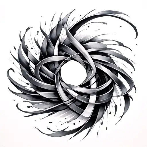 aurora ribbons flowing, artistic vortex, transculent visible soundwaves, dna tattoo design idea