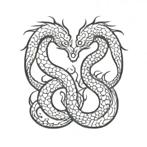 Twin Head Sea Serpent tattoo design idea
