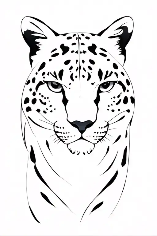 snow leopard tattoo design idea