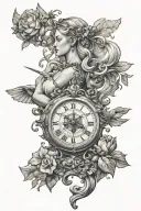 goddess of time tattoo design idea