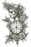 goddess of time tattoo design idea