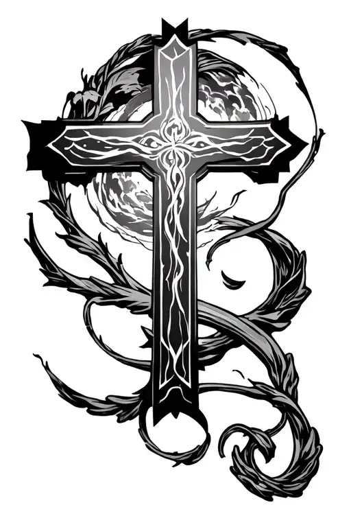 japanese style christian cross forearm tattoo tattoo design idea