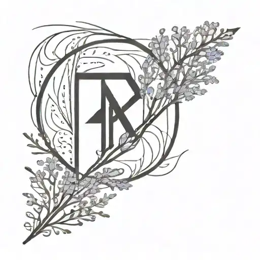 fehu rune ingwaz rune jera rune circled by lavendar tattoo design idea
