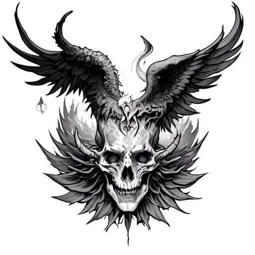 Heaven Vs Hell tattoo design idea