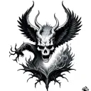 Heaven Vs Hell tattoo design idea