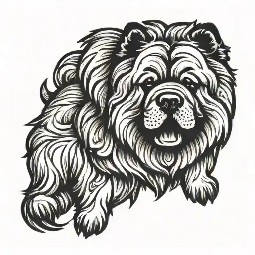 create a chow chow dog tatooo tattoo design idea