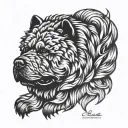 create a chow chow dog tatooo tattoo design idea