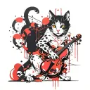 cat and a fiddle   tattoo design idea