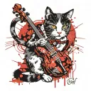 cat and a fiddle   tattoo design idea
