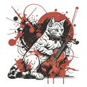 cat and a fiddle   tattoo design idea