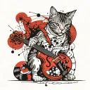 cat and a fiddle   tattoo design idea