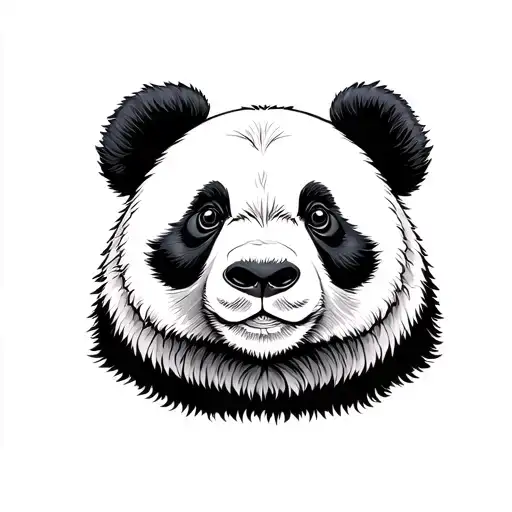 panda bear head tattoo design idea