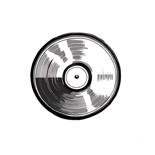 dj, vinyl, techno music tattoo design idea