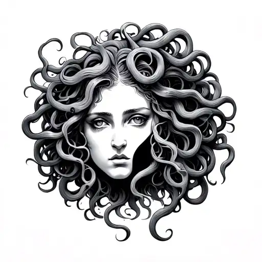 Medusa And Semicolon tattoo design idea
