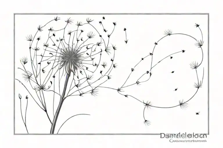 dandelion spiral let go across the chest tattoo design idea