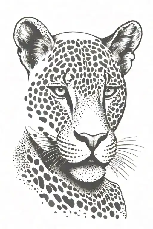 jaguar face with fangs smirking tattoo design idea