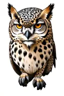 snow leopard, owl, eagle tattoo design idea